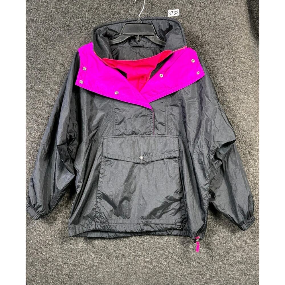 VTG Snuggler Seattle Ski Wear Windbreaker Jacket Women's S Hot Pink Black Retro